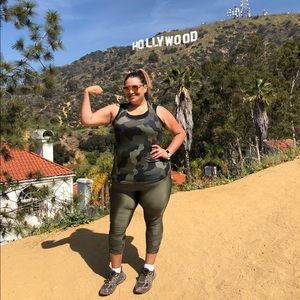 Shiny olive green stretchy workout pants